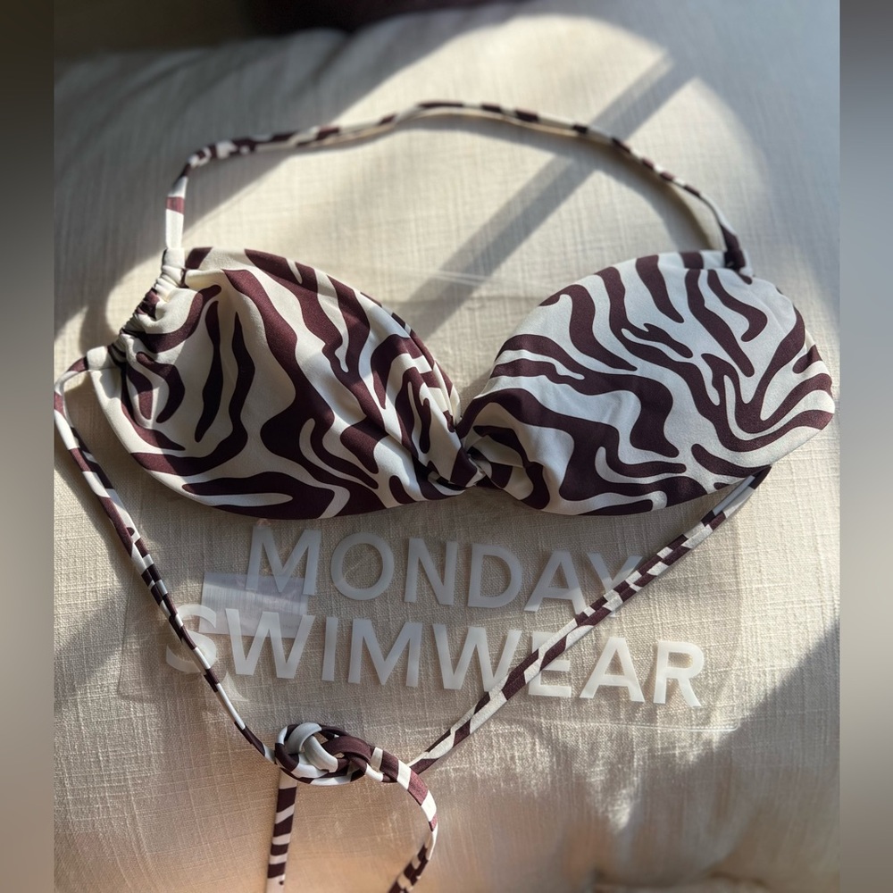 Monday Swim Tamarama Bikini Top Zebra Size M